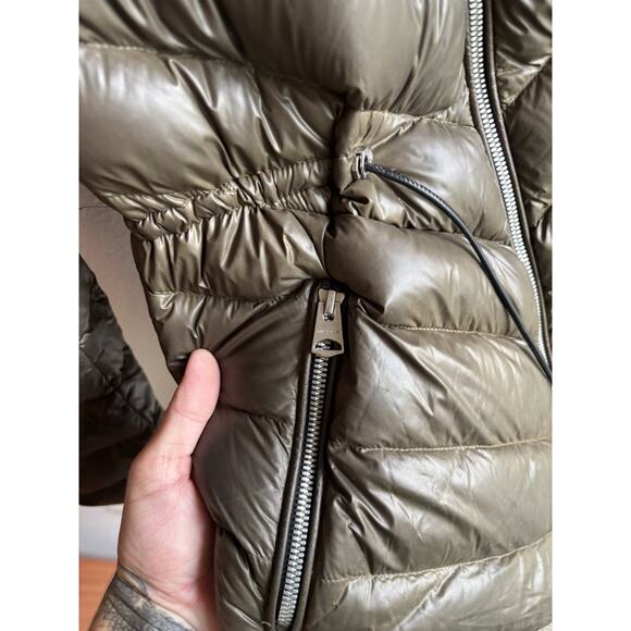 Mackage Jacket Womens X Small Olive Green Down Puffer Hood Coat Long XS Zip Warm - Picture 9 of 14